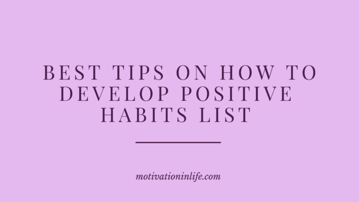 Positive Habits List